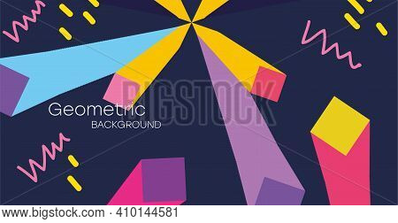 Geometric Background. Bauhaus, Memphis Minimalist Retro Poster Graphic Vector Illustration.