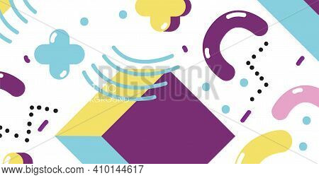 Geometric Background. Bauhaus, Memphis Minimalist Retro Poster Graphic Vector Illustration.