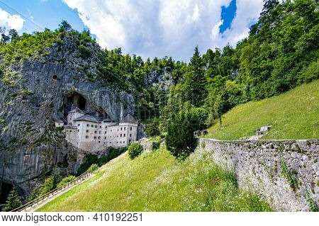 Predjama Castle In Postojna Cave Panorama, Slovenia