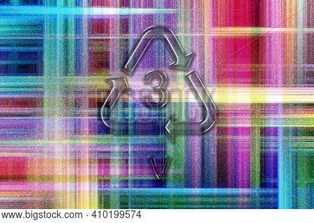 V, Plastic Recycling Symbol Pvc, V 3, Colorful Checkered Background