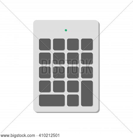 Wireless Numeric Keypad For A Computer Without Symbols With A Power Indicator. A Modern Image Of A C