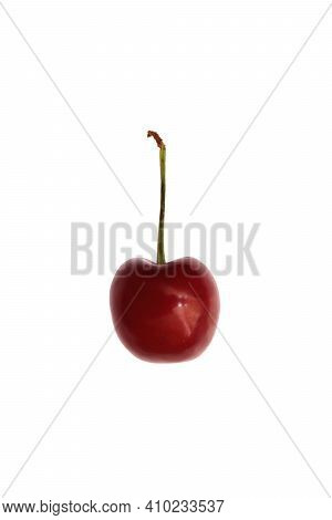 Sweet Red Healthy Vitamin Berry. Fresh Isolated Cherries.