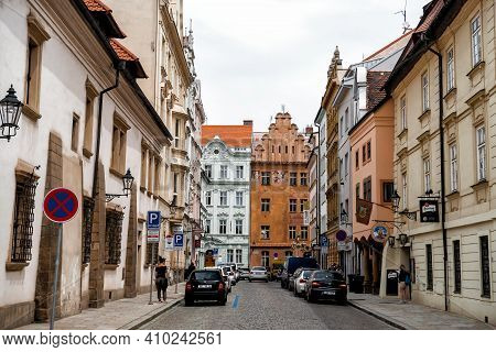 Pilsen (plzen), Czech Republic - May 27, 2018: View Of Perlova Street In Old Part Of The Town