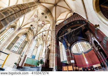 Prague, Czech Republic - May 23, 2017: The Nave Of Emmaus Monastery