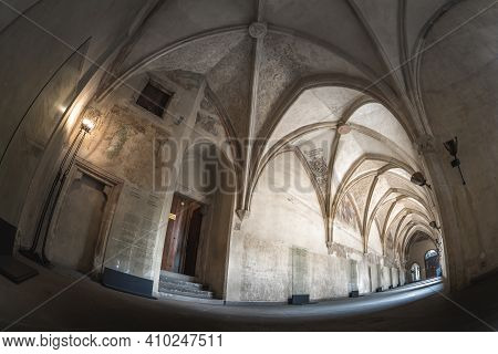 Prague, Czech Republic - May 23, 2017: The Nave Of Emmaus Monastery