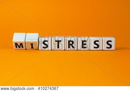 Mistress Or Stress Symbol. Turned Wooden Cubes And Changed The Word 'mistress' To 'stress'. Beautifu