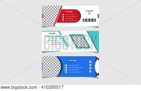Creative & Clean Email Signature  Vector Template Design.