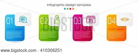 Set Line Pumpkin, Pirate Hook, Calendar With Halloween And Vampire Teeth. Business Infographic Templ