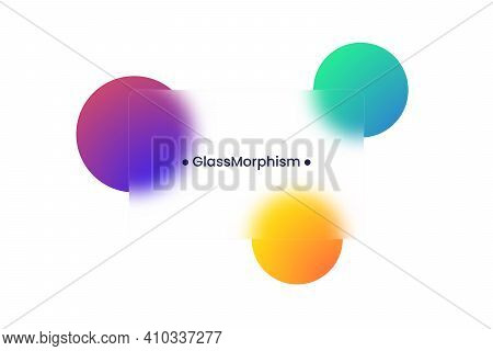 Abstract Background. Transparent Frame In Glass Morphism Style