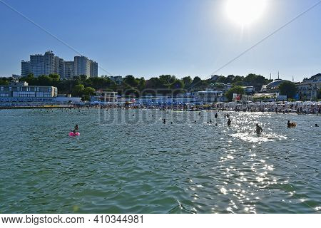 Ukraine, Odessa 07/29/2020. Arcadia Beach - Odessa, The Most Famous Beach In Ukraine. It Is Located 