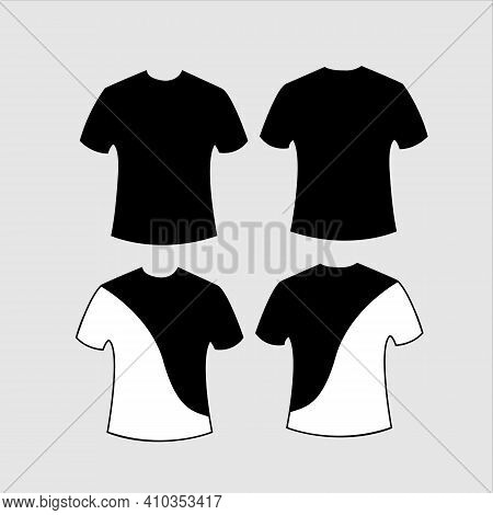 Blank White T-shirt Isolated On Black Background