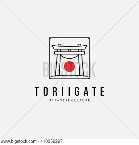 Vector Logo Of Torii Gate Japanese, Design And Illustration Of Traditional Culture Tori Gate