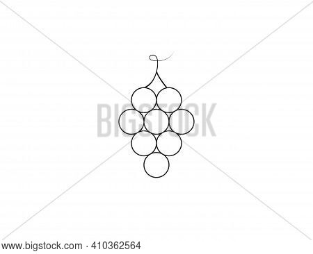 Fruit, Grapes Icon On White Background. Vector Illustration.