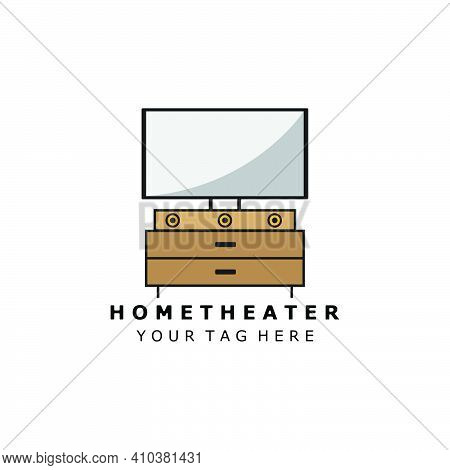 Home Theater  Logo Color Vector Illustration Design