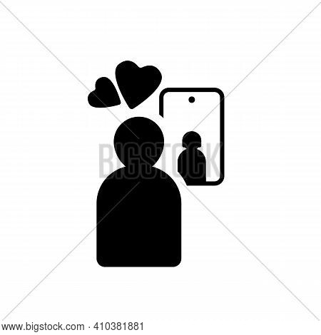 Virtual Love. Web Chat Of A Couple's Lover. Virtual Conversation Using A Mobile Smartphone. Relation