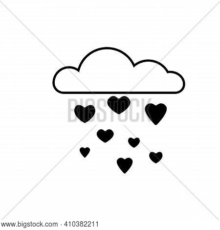 Cute Icon Clouds Drops Hearts Romantic And Lovely Seamless Vector Background