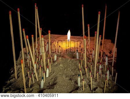 Metaphorical Installation Revealing The Concept Of Leadership