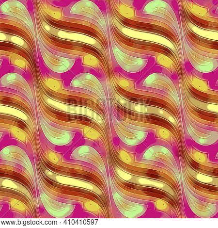 Abstract Seamless Background Of Colorful Striped Pattern. Artistic Messy Pattern Like Colorful Cutti