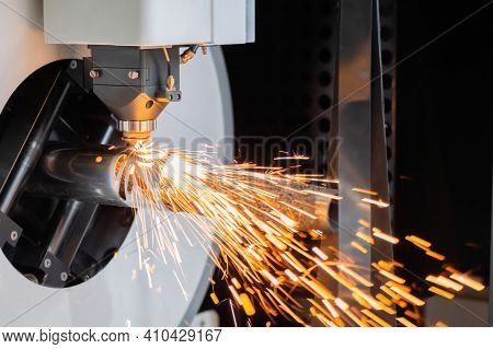 Metalworking, Equipment, Machining, Industrial, Technology, Manufacturing Concept. Automatic Cnc Las