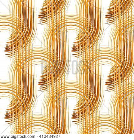 Modern Trendy Mid Century Earthy Colors Abstract Shapes Seamless Pattern. Geometric Textured Repeat 