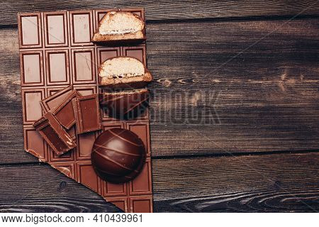Chocolate Bar Delicacy Sweets Cocoa Gastronomia Wooden Background