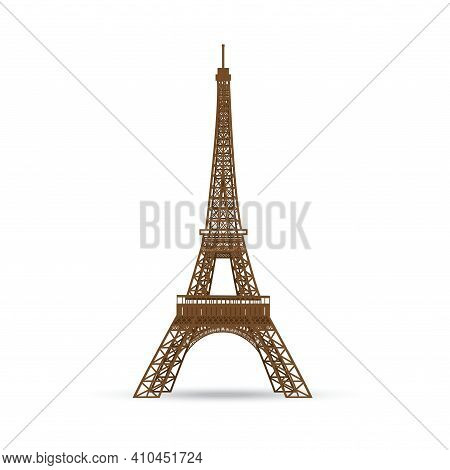 The Eiffel Tower Isolated. Flat Vector Illustration.