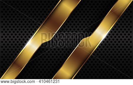 Abstract Gold Geometric Line Slash Overlap On Black Metallic Circle Mesh Design Modern Luxury Futuri