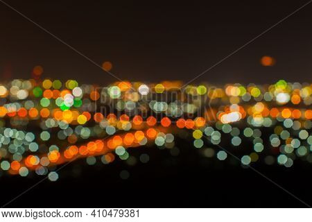 Unfocus City Scape Night View At Nignt