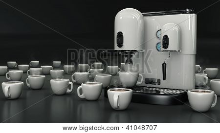 Kaffe koppar med vit