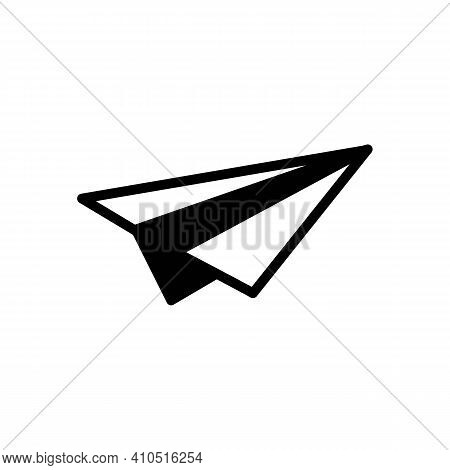 Send Mail Email Message Pictogram, Paper Origami Airplane Illustration Flat Icon On White Background