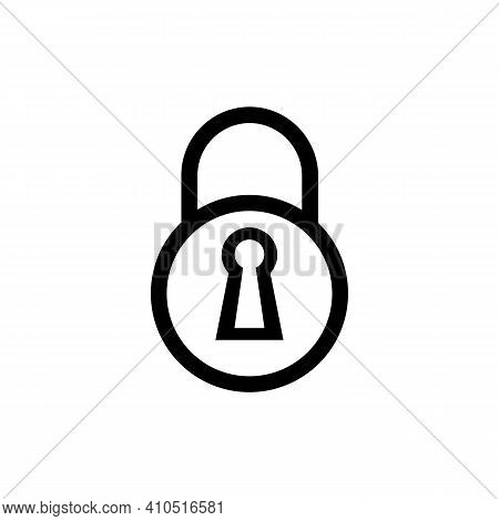 Lock Icon Vector. Line Security Symbol. Trendy Flat Outline Ui Sign Design. Thin Linear Graphic Pict