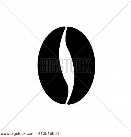 Coffee Bean Vector Illustration. Trendy Outline Flat Simple Design Icon. Isolated On White Backgroun