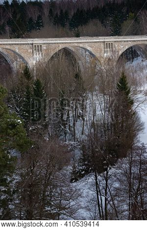 Historic Railway Viaducts Located In Stanczyki Poland