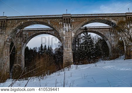 Historic Railway Viaducts Located In Stanczyki Poland