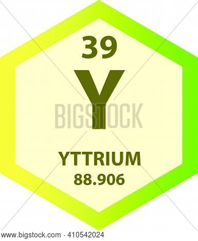 Y Yttrium Transition Metal Chemical Element Vector Illustration Diagram, With Atomic Number And Mass