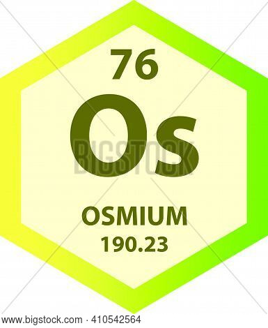 Os Osmium Transition Metal Chemical Element Vector Illustration Diagram, With Atomic Number And Mass