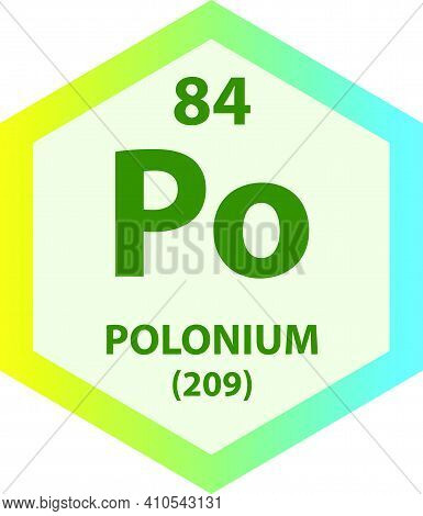 Po Polonium Post Transition Metal Chemical Element Vector Illustration Diagram, With Atomic Number A