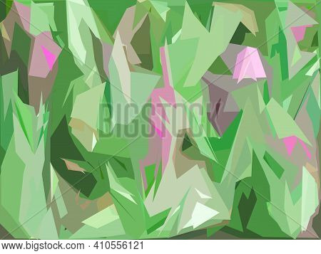 Abstract Colored Texture. Field Of Scarlet Tulips. Cubism. Modern Futuristic Pattern. Multicolor Dyn