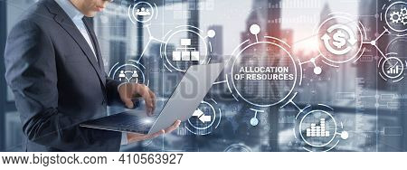 Allocation Of Resources. Marketing Planning Strategy Concept. Business Technology