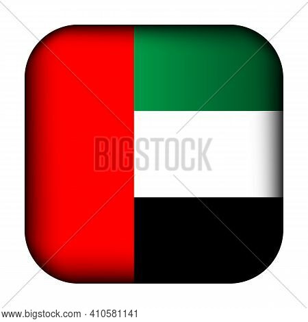 Glass Light Ball With Flag Of United Arab Emirates. Squared Template Icon. Arabian National Symbol. 