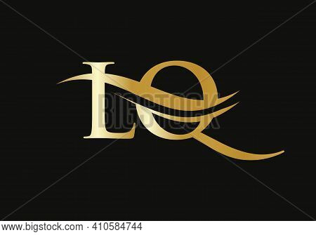 Swoosh Letter Lq Logo Design For Business And Company Identity. Water Wave Lq Logo With Modern Trend