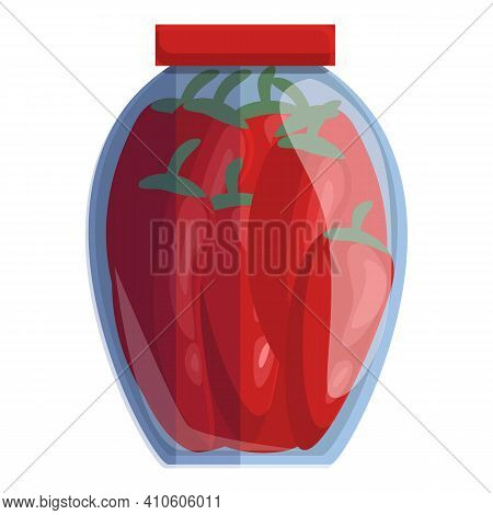 Pickled Peppers Icon. Cartoon Of Pickled Peppers Vector Icon For Web Design Isolated On White Backgr