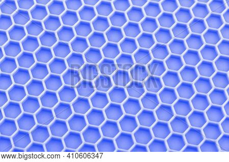 Abstract Blue Honeycomb Close-up Unobtrusive Photo Background