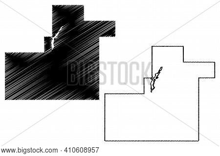 Atoka County, Oklahoma State (u.s. County, United States Of America, Usa, U.s., Us) Map Vector Illus