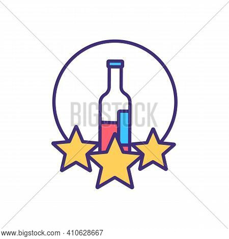 Wine Quality Rgb Color Icon. High Standards Smell, Flavor Depth And Content Balance. Alcoholic Drink