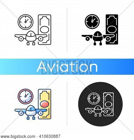 Aircraft Rental Icon. Civil Aviation. Ability To Get Plane For Rent. Light Aircraft. Airlines Optimi