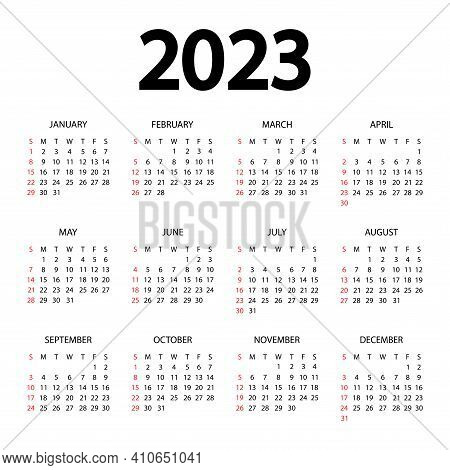 Calendar 2023 Year - Vector & Photo (Free Trial) | Bigstock