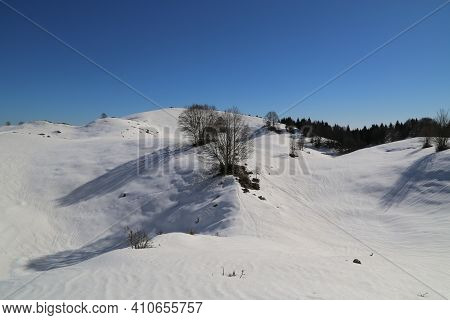 View Of The Landscape Near The Col Dei Scios In Friuli Venezia Giulia, Italy. High Quality Photo