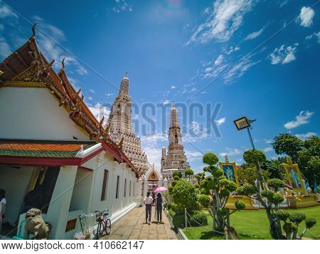 Bangkok/thailand-29 June 2019:tourist Walking In Wat Arun, Locally Known As Wat Chaeng, Is A Landmar