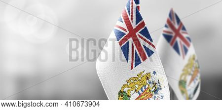 Patch Of The National Flag Of The British Antarctic Territory On A White T-shirt